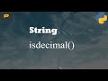 Python String - isdecimal()