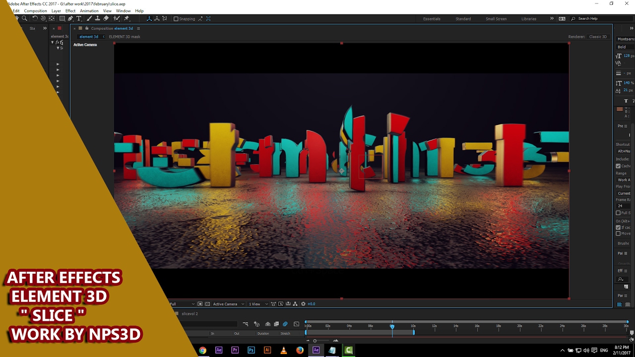 AFTER EFFECTS ELEMENT 3D " SLICE " TUTORIAL BY NPS3D - YouTube