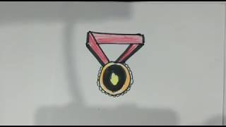 how to draw a medal? பதக்கம் எப்படி வரைய வேண்டும்? drawing lessons for beginners