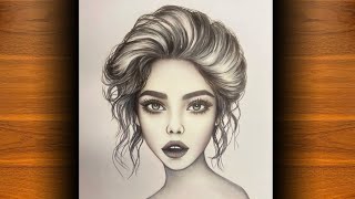 How to Draw Girl Using Triangle Shape / Step by Step Portrait Drawing Tutorial