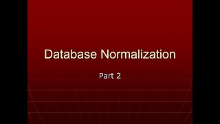 Database Normalization Part 2