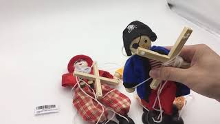 Clown Pirates Hand Marionette Puppet Children's Wooden Marionette Toys Marionette Puppet Doll Parent