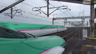 【HD 5.1ch】 Japanese bullet train  東北新幹線 迫力の高速通過など... 那須塩原駅ホームから撮影（15）