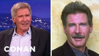 Harrison Ford Rocked His Own Ron Burgundy-Style Mustache | CONAN on TBS