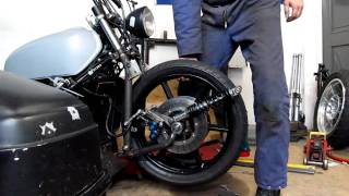 GL1000 sidecar swingarm clearance test 2.MOV