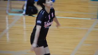 女子バレーVリーグ、試合前スパイク練習