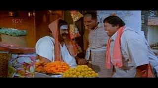 Doddanna Sweet Shop in village Comedy Scene | Bhairava Kannada Movie | Doddanna Best Comedy