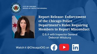 Enforcement of the Chicago Police Department's Rules Requiring Members to Report Misconduct