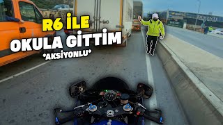 R6 İLE OKULA GİTTİM| POLİS YOLUMU KESTİ| MOTOVLOG#1