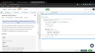 Minimum Cost of Ropes || GFG || Heaps || JAVA/CPP