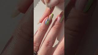 trending: green + purple nails 🌸🌿🦄💅🏻 #diynails #tjmaxx #naturalnails #nailsart