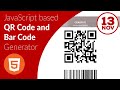 Simple JavaScript based QR code and Bar Code generator
