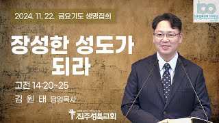 2024.11.22 | 장성한 성도가 되라 | 고전 14:20~25 | 김원태 목사 | 진주성북교회 금요기도생명집회