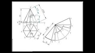DEVELOPMENT OF LATERAL SURFACES OF HEXAGONAL PYRAMID || ENGINEERING GRAPHICS ||