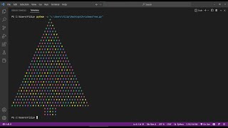 Rainbow Christmas tree in python in 14 lines of code!!! #shorts #programming #python