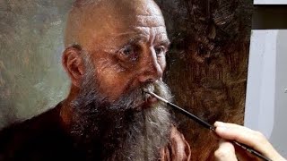 PAINTING a PORTRAIT in OILS - How I paint BEARDS!