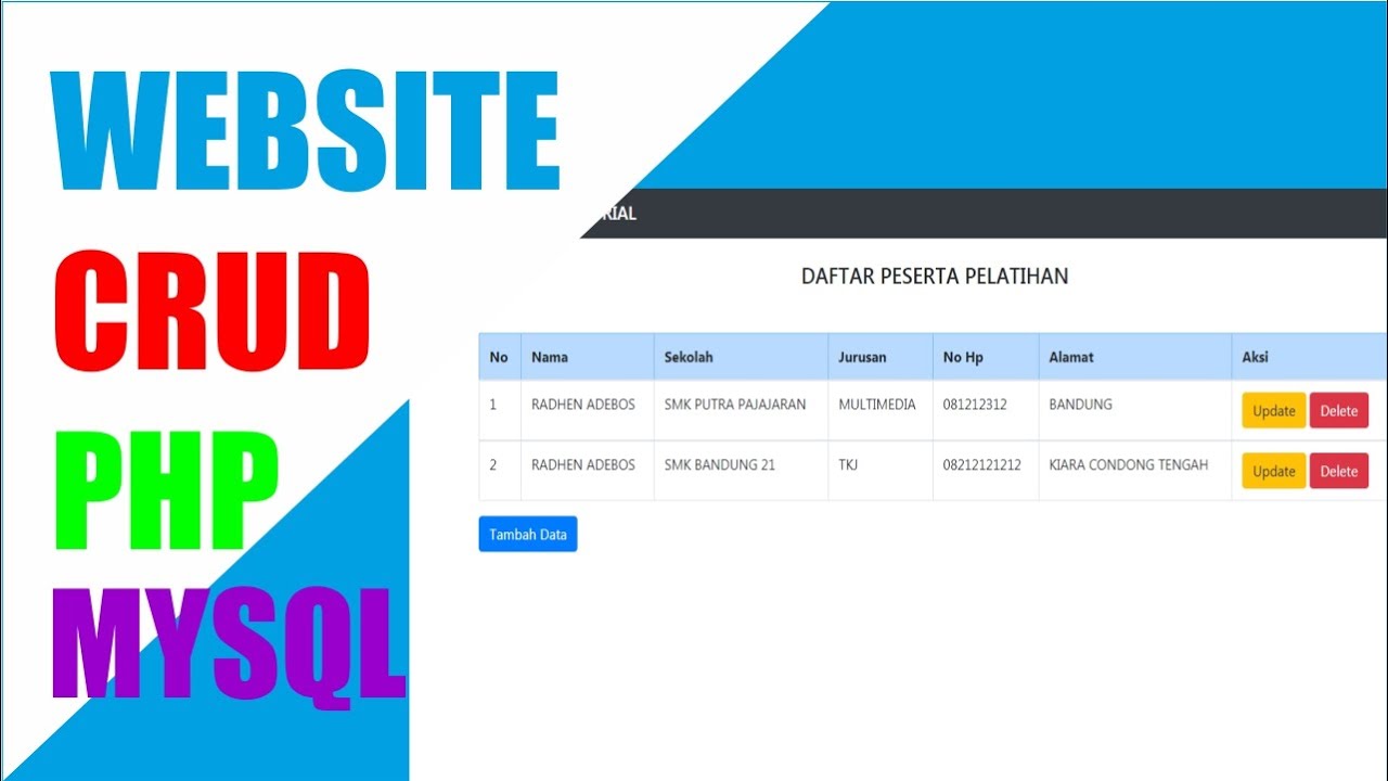 Website Simple Crud Dengan Php Dan Mysql Youtube
