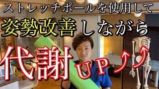 ストレッチポールを使用して姿勢改善しながら代謝UP⤴︎⤴︎ 整体院 尚〜NAO〜