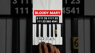 Bloody Mary | Lady gaga easy piano tutorial #shorts