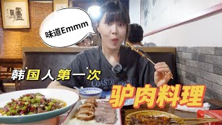 韩国人第一次吃驴肉，果真天上龙肉，地下驴肉，名不虚传！