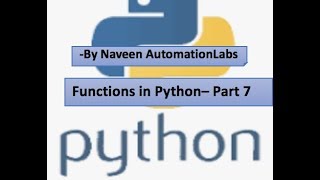 Functions in Python - Part 7