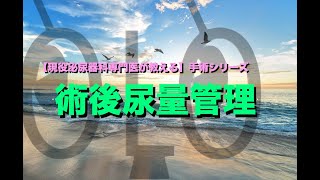 【現役泌尿器科専門医が教える】手術シリーズ、術後の尿量管理について