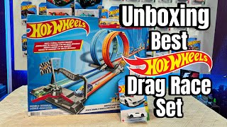 Unboxing Hot Wheels Dual Loop Dash Drag Race Set: ASMR Unboxing \u0026 Epic Track and Car Test! 🚗🔥