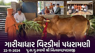 Gariyadhar - Viradi Padharamani || 22-11-2024 || ગારીયાધાર વિરડી પધરામણી || Swami Nityaswarupdasji