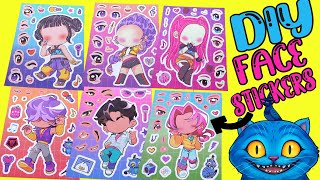 KPop Hunters DIY Silly Face Stickers with Rumi, Mira, Zoey, Jinu Dolls