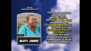 Mary Jimmie ~ Short Obituary