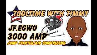 ⭐ JF.EGWO 3000Amp Car Jump Starter with Air Compressor - REAL WORLD REVIEW