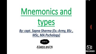 Mnemonic method to improve memory and recall.
