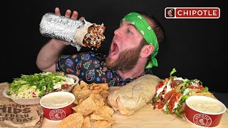 CHIPOTLE MUKBANG XL BURRITO + STUFFED BOWL, 3 LOADED TACOS & MORE!!!