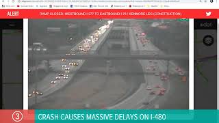 TRAFFIC ALERT | Crash causes massive delays in both directions on I-480