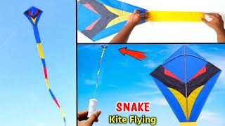 How to make Snake 🐍 kite , best Paper kite flying , patang kese banate hai , patang bazi ,paper kite