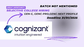 Cognizant On-Campus Hiring 2025: Apply Now via Superset! 🚀 || Jan-Feb Position