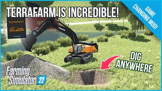 Dig ANYWHERE! on ANY MAP! in Farming Simulator 22 with the Amazing TerraFarm Mod