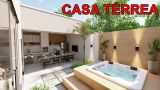 Casa térrea 3 quartos | TERRENO PEQUENO | COM HIDROMASSAGEM