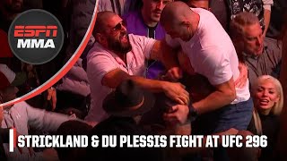 Sean Strickland and Dricus Du Plessis get into fight in crowd at UFC 296 | ESPN MMA