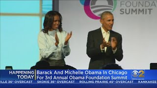 Barack And Michelle Obama In Chicago For 3rd Annual Obama Foundation Summit