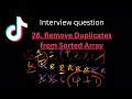 Leetcode 26. Remove Duplicates from Sorted Array | Two Pointers | Javascript