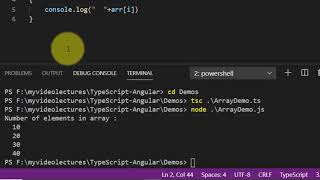 Arrays in TypeScript with example / Typescript Array / Array Functions in typescript with example
