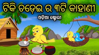 ଟିକି ଚଡ଼େଇ ର ୩ଟି କାହାଣୀ | Tiki Chadhei Odia Gapa Odia Bird Story Chadhei gappa Odia Moral story