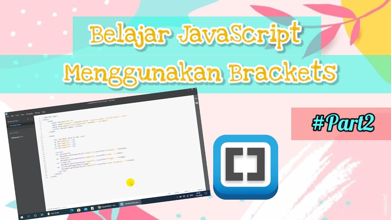 Belajar Dasar Pemrograman Javascript Menggunakan Brackets - Part 2 ...