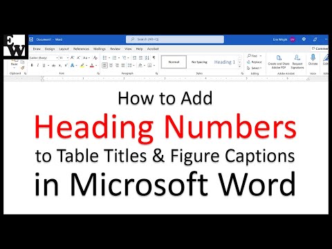 How to Add Title Numbers to Table Titles and Figure Captions in Microsoft Word (PC and Mac)