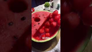 Watermelon shochu in summer I have # Douyin gourmet creator # summer starts from eating ice #Waterm