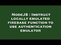 NodeJS : Instruct locally emulated firebase function to use authentication emulator