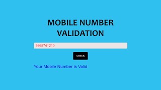 Mobile Number Validation in JavaScript in Hindi part (26) || mobile number validation in JS