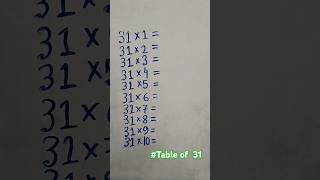 Table of 31🤓shortsvideo #shorts #shortsfeed #maths #Analogy #youtube shorts#trending #tenge tenge