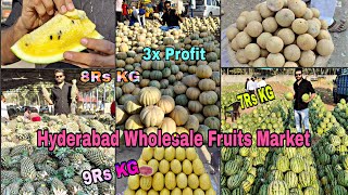 Cheapest Fruits Market In Hyderabad || Biggest Wholesale Fruits Market - #batasingaram #fruitmarket